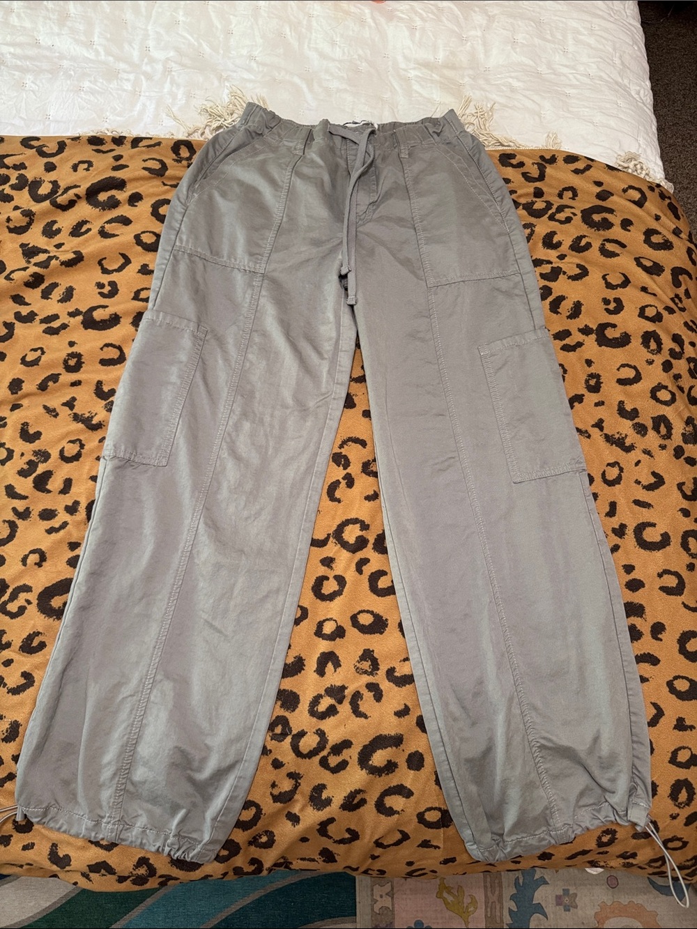 Celebrity Pink Gray Cargo Jogger Pants